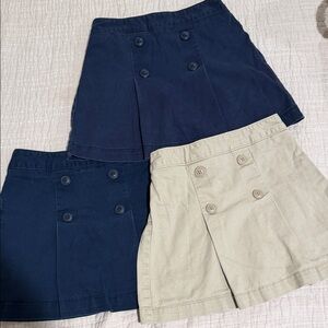 Navy and Beige Buttoned Skorts 3 Set size Medium 8